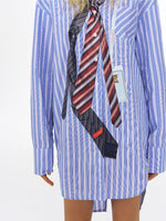 Tie Print Hooded Shirt