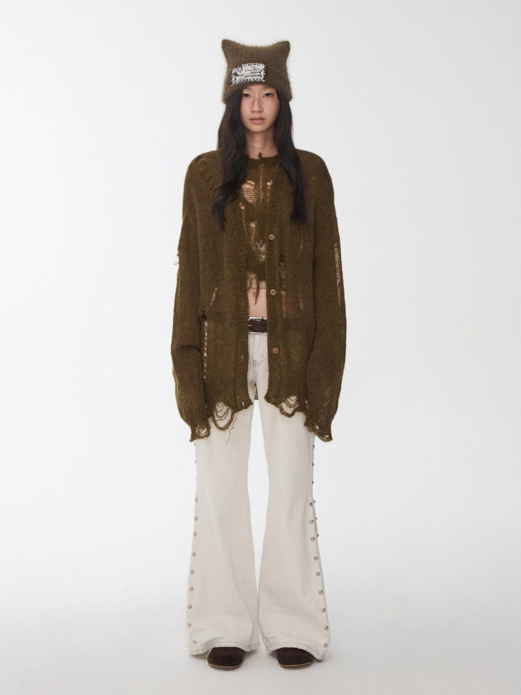 Mohair Star Cutout Cardigan