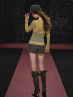 Vintage Cape Knit & Shorts Set