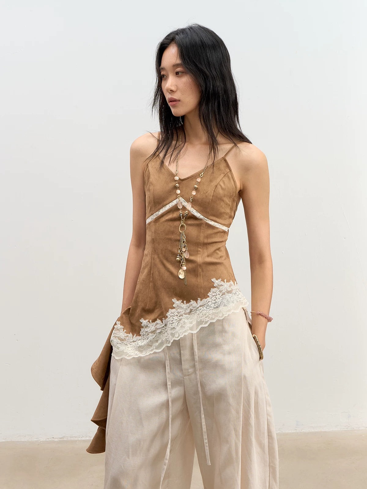 Suede Lace Cami