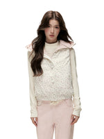 Reversible Floral Detachable Hood Down Vest