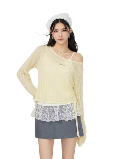 Hollow Irregular Lyocell Top