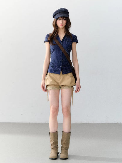 Vintage Polka Dot Pocket Shirt