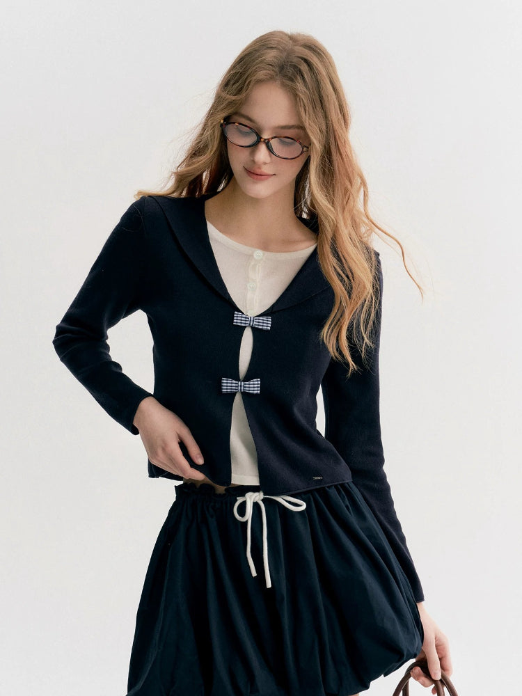Bow Sailor Knit Top
