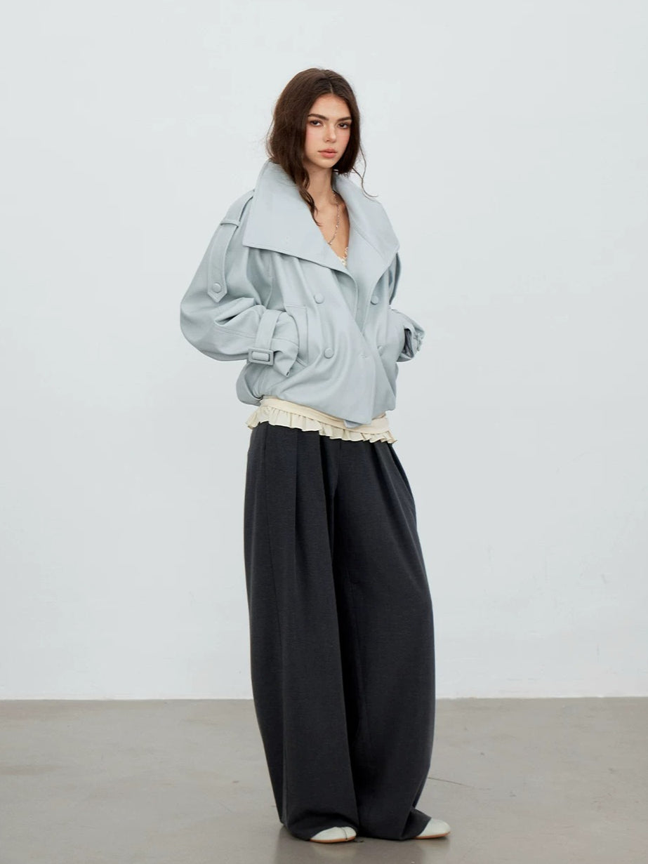Shawl-Lapel Double-Breasted Jacket