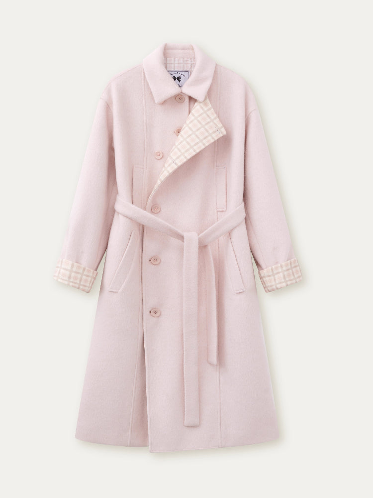 Pink &amp; Brown "Berlin Avenue" Plaid Coat