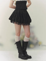Lace Tiered Mini Skirt