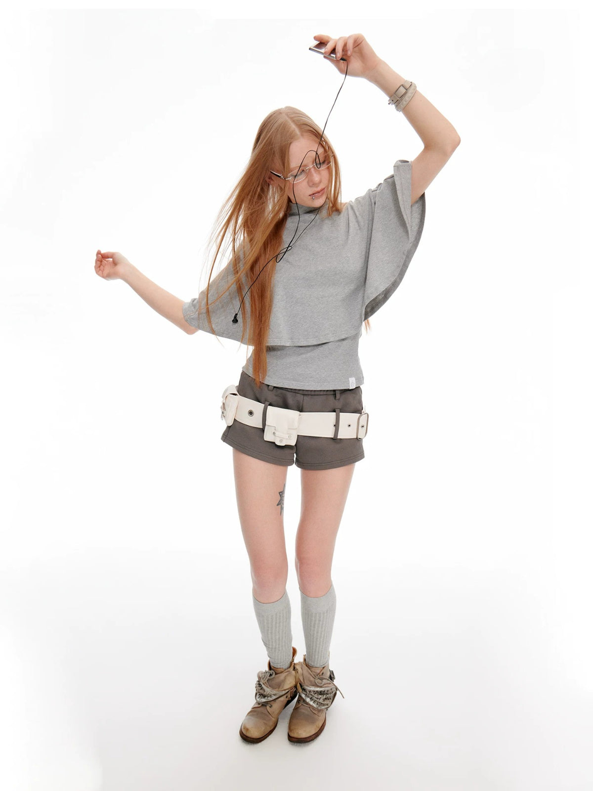 Korean Cape Layered T-Shirt