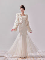 Sequin Mesh Fishtail Dress