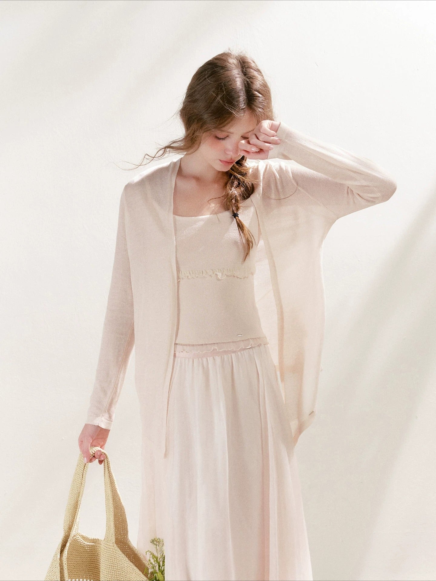 Lace Knit Cardigan Set
