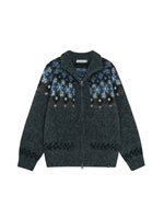 Vintage Fair Isle Zip Cardigan