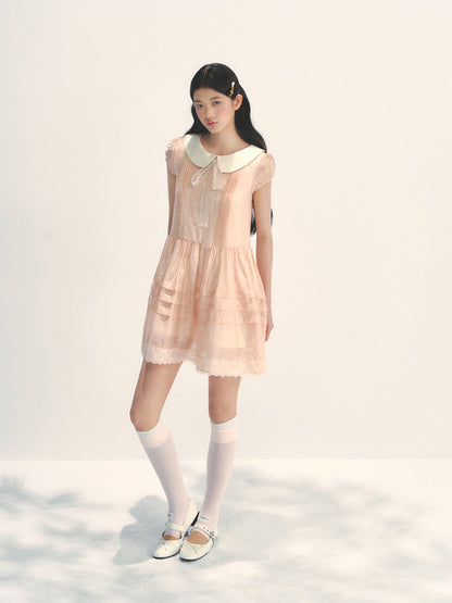 Pink Lace Baby Doll Dress