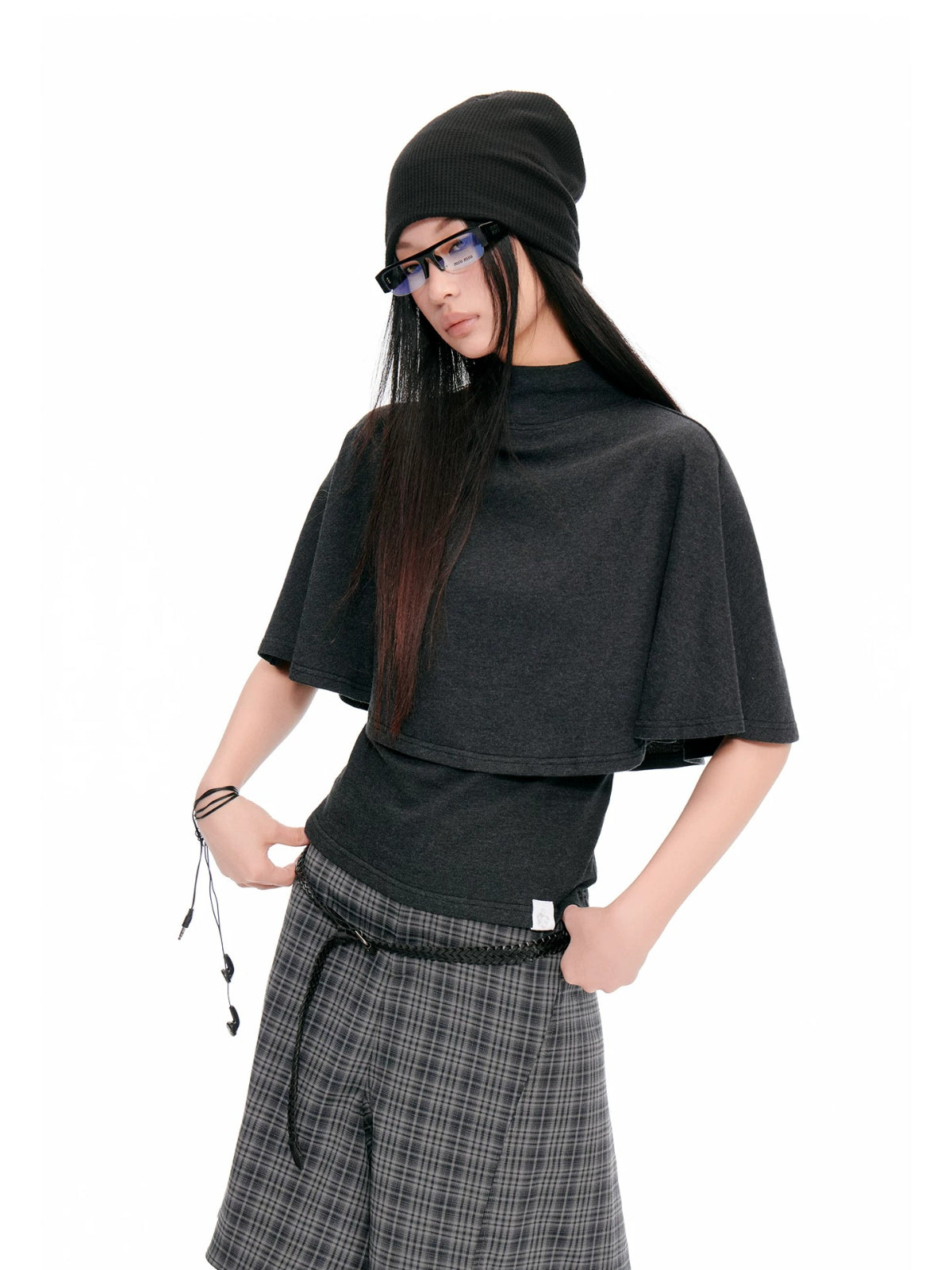 Korean Cape Layered T-Shirt