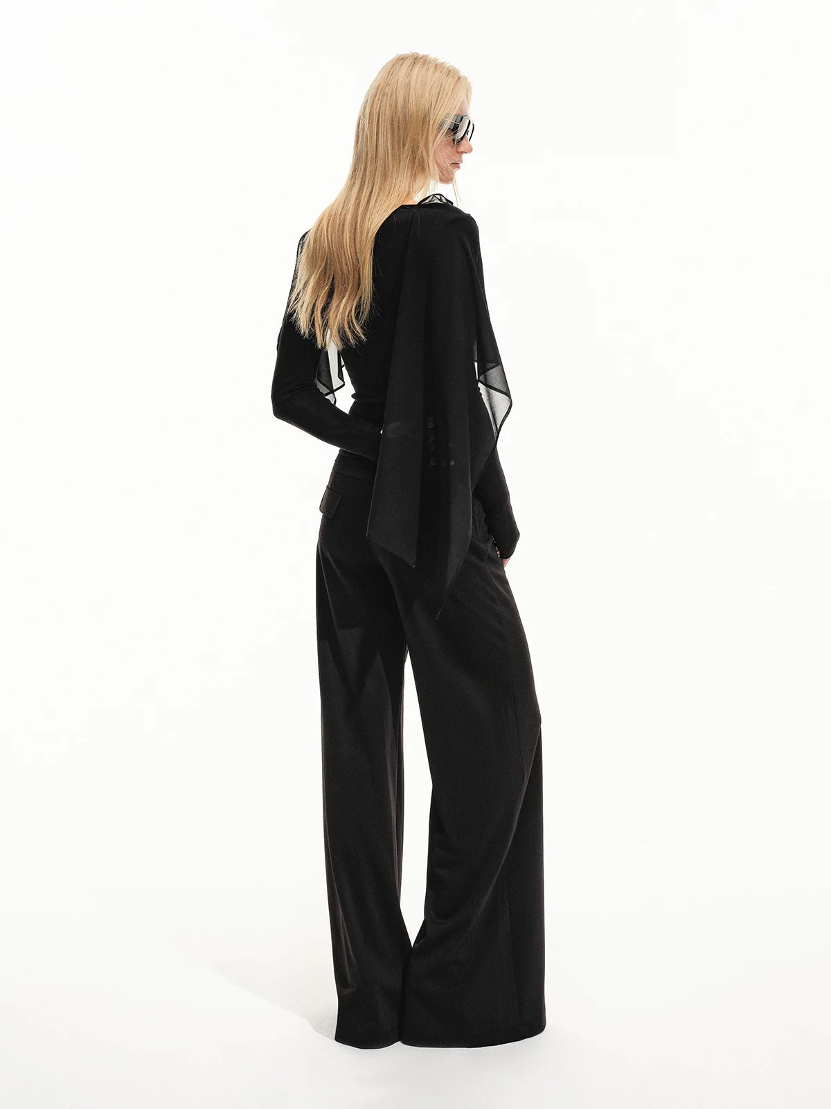 Draped Collar Knit Top