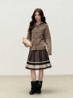 Vintage Shawl Collar Wool-Blend Knit Cardigan