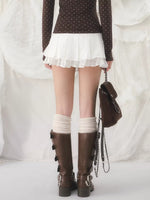 Jacquard Pleated Mini Skirt