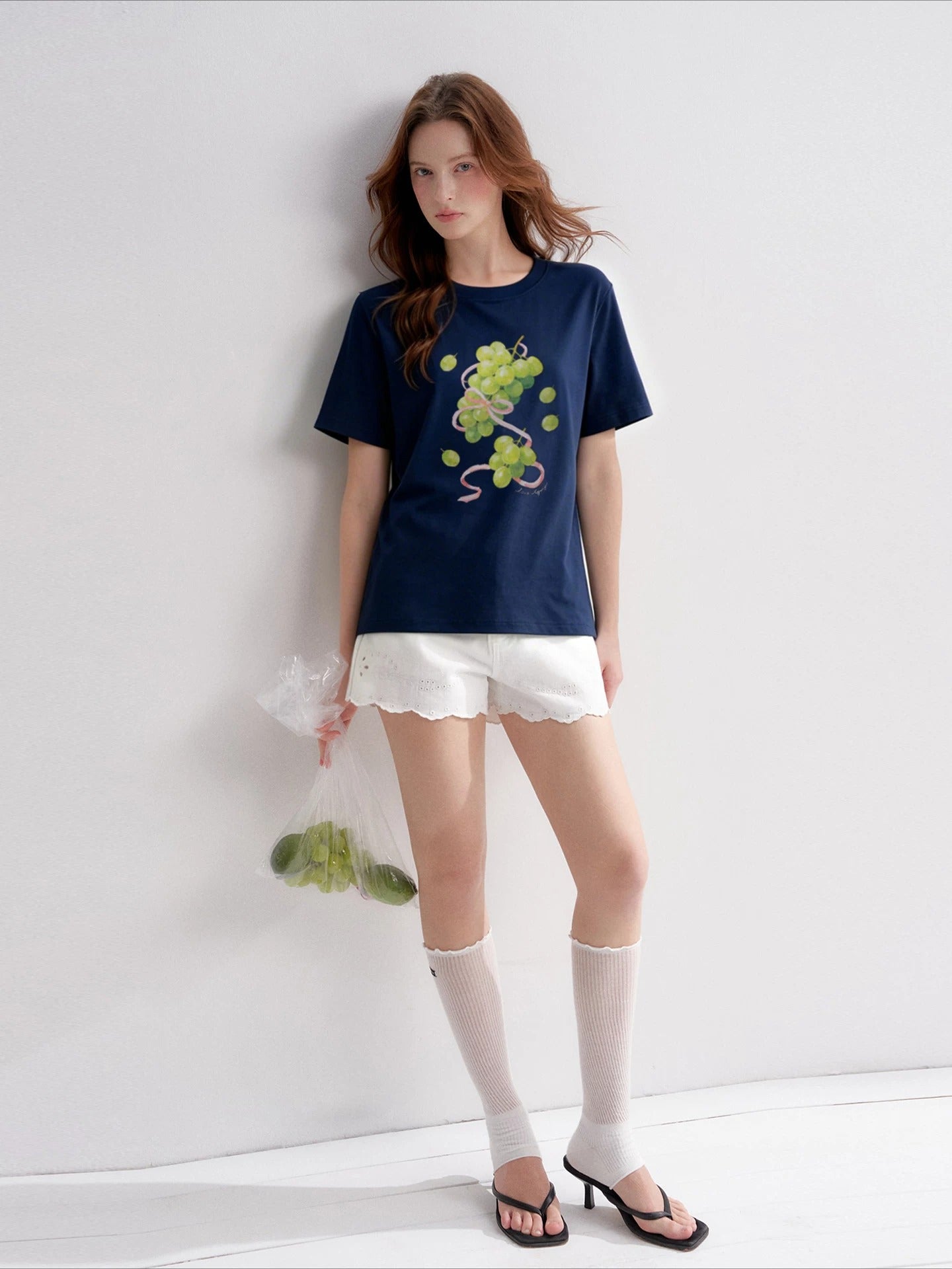 Grape Print Crewneck T-Shirt