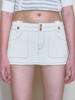 Contrast Stitch Mini Skort