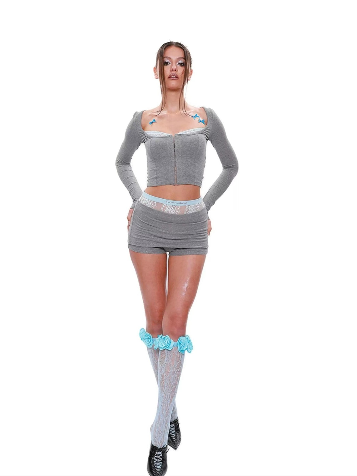 Sheer Lace Knit Set