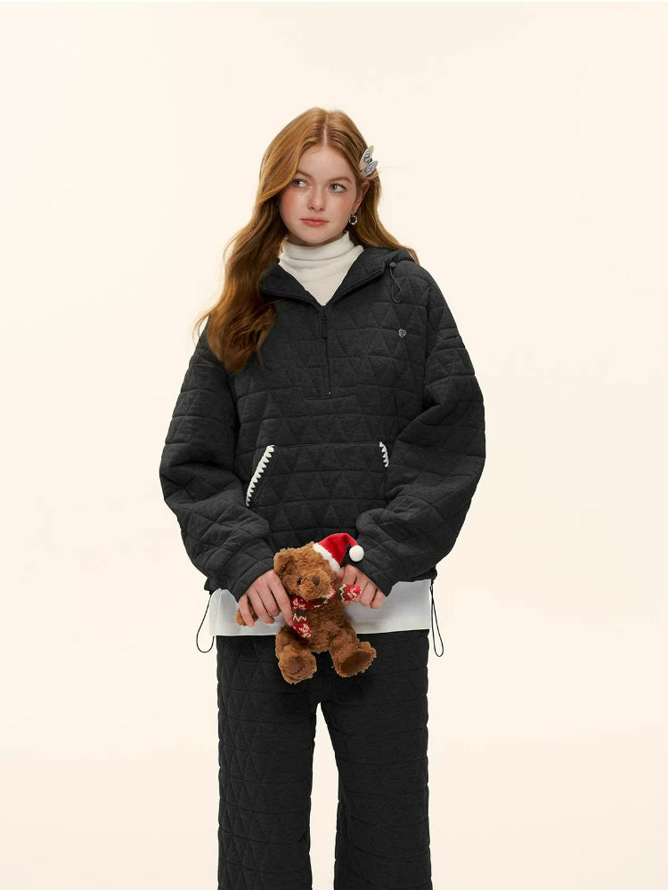 Quilted Shell Embroidery Hoodie Set