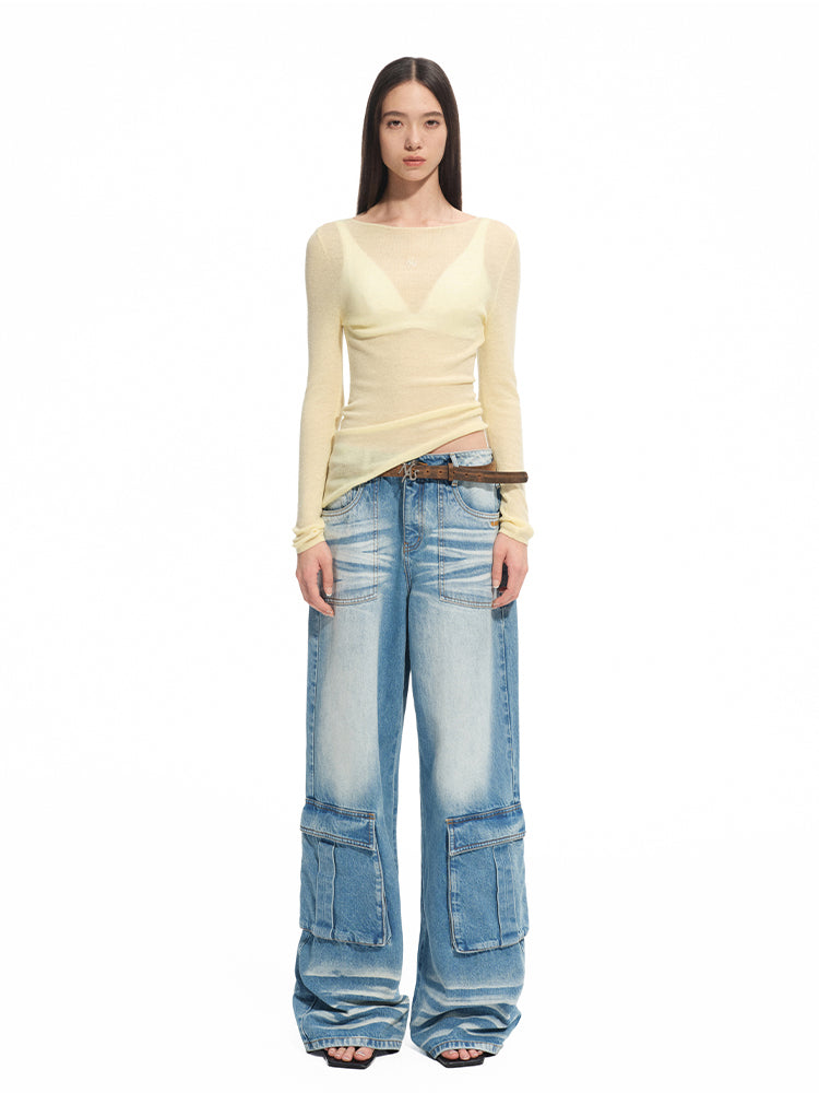 Wool Thin Crew-neck Long-sleeve Top