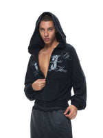Vintage Washed Cropped Zip Hoodie