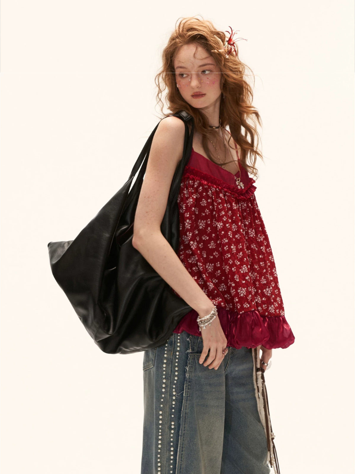 Vintage Floral Loose Cami Mini Dress