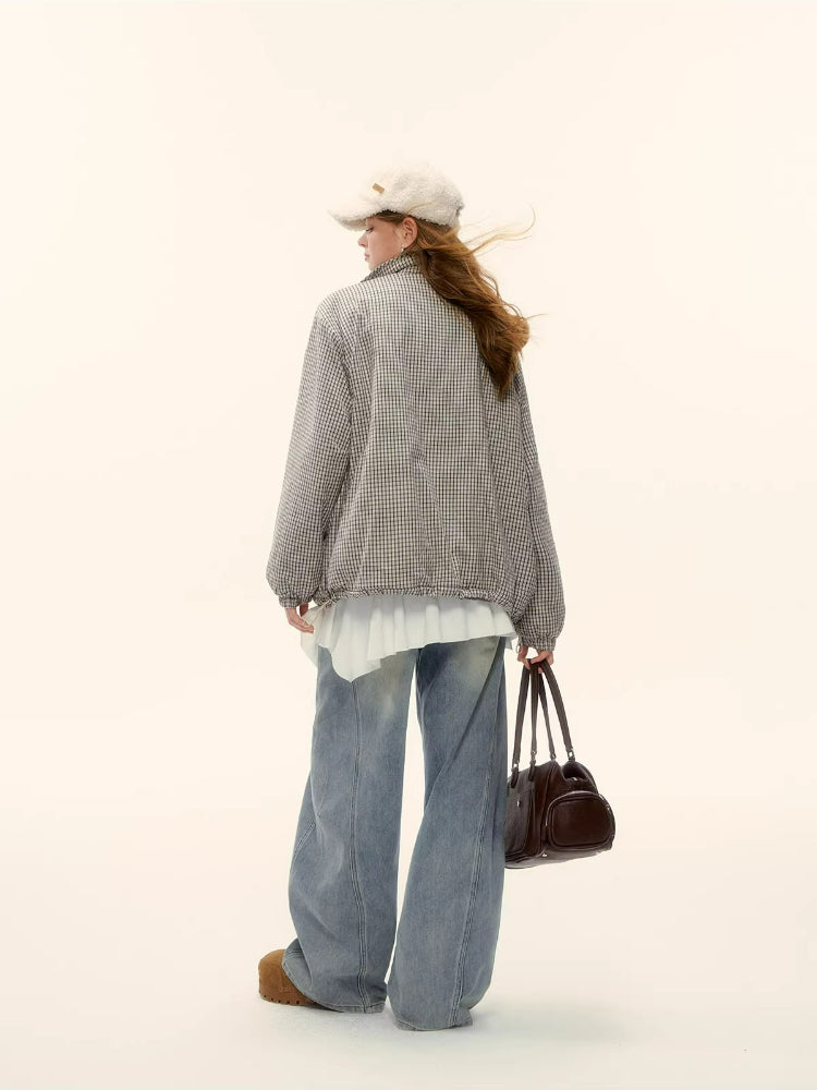 Reversible Shearling Plaid Jacket
