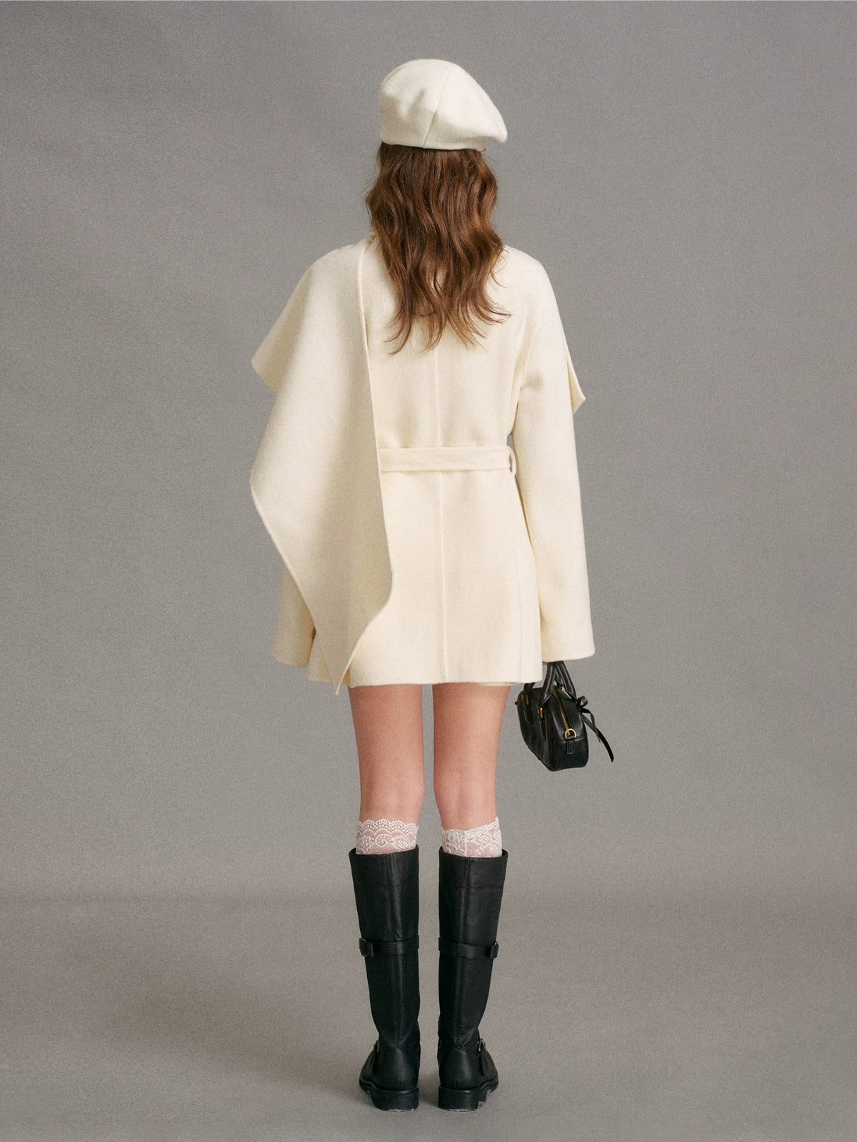 Detachable Cape Scarf Collar Coat