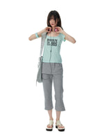 Korean Mint Graphic Slim T Shirt