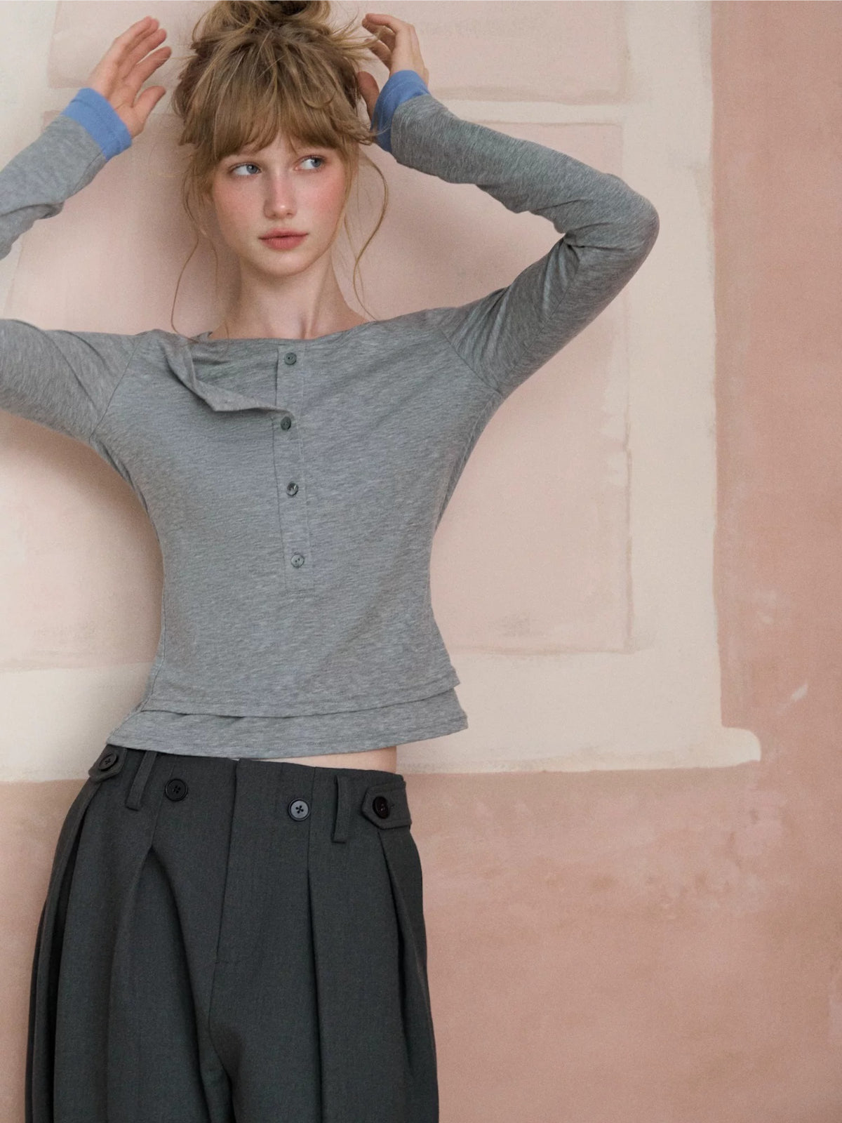 Contrast Cuff Layered Tee