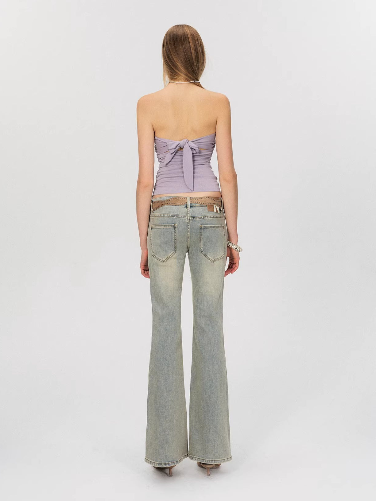 Blue Washed Flare Jeans