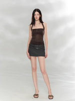 Rhinestone Halter Tube Top