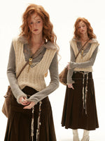 Textured Boucle U-Neck Knit Vest