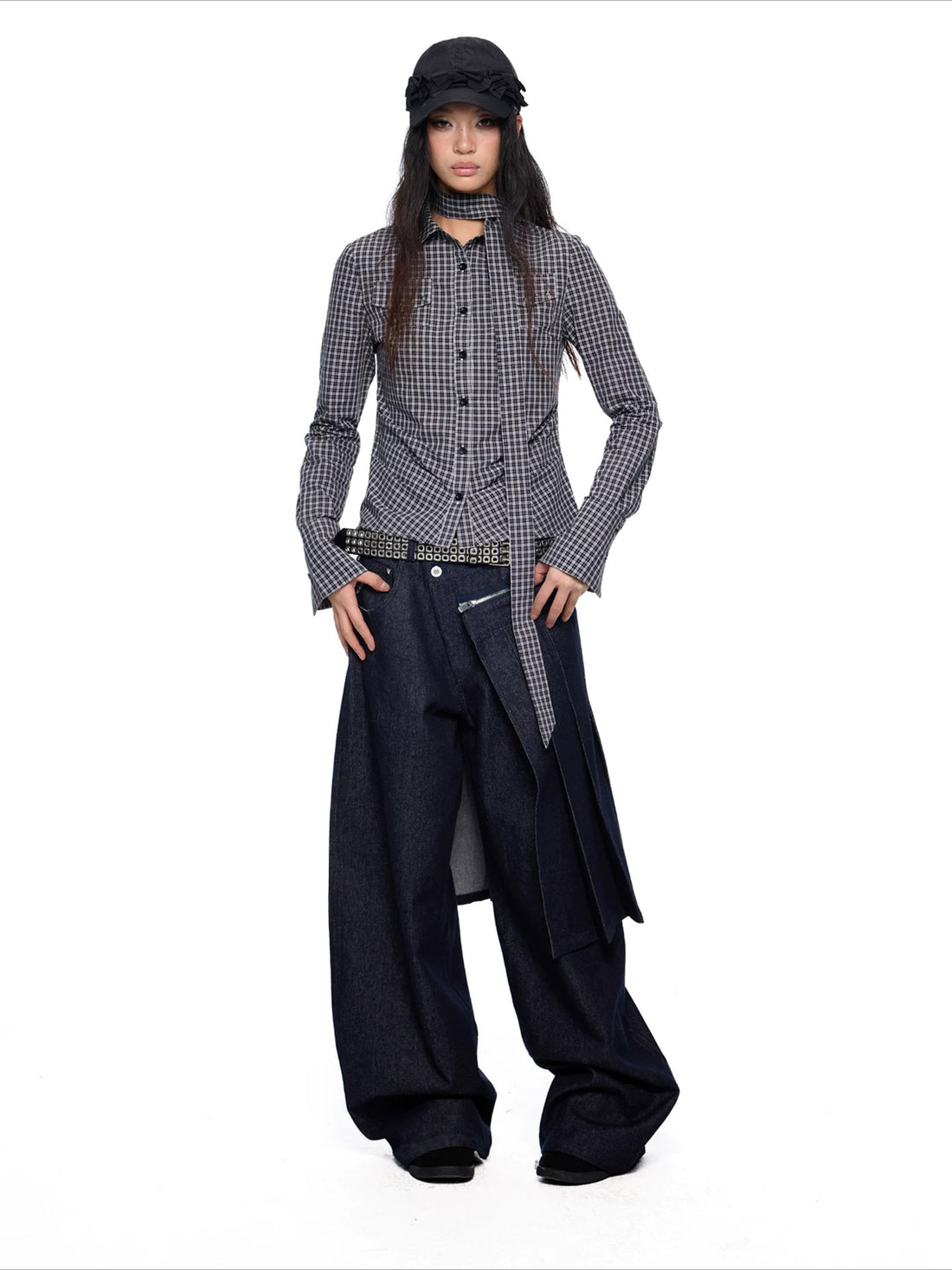 Detachable Denim Skirt Pants