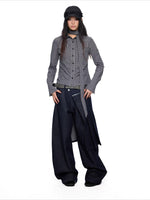 Detachable Denim Skirt Pants