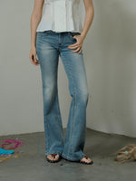 Light Blue Low-Rise Flared Jeans