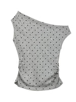 Asymmetric Polka Dot Top
