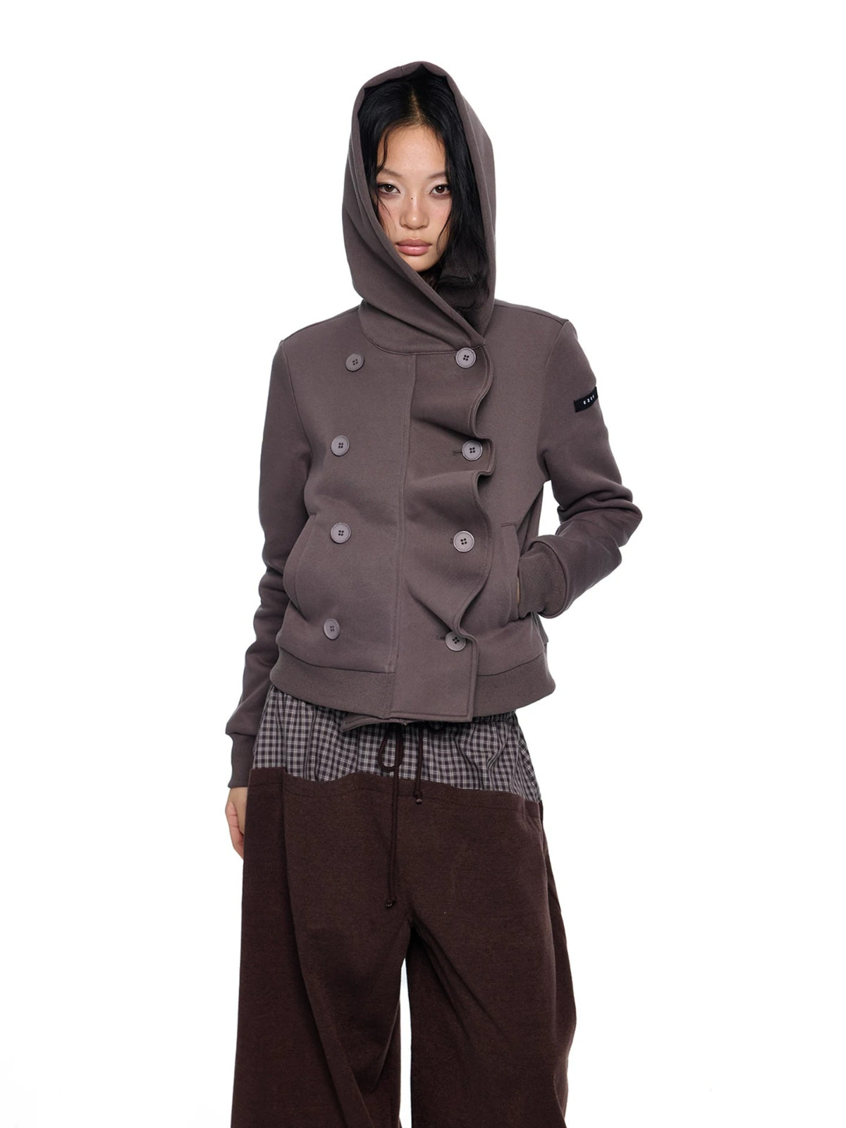 Striped Hooded Patchwork Cardigan