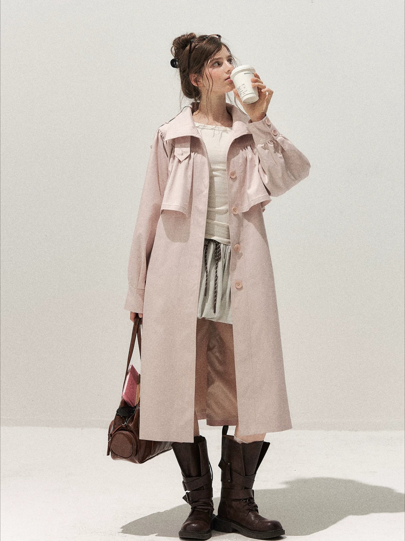 Pleated Trench Coat
