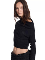 Reversible Cable Knit Embroidered Top