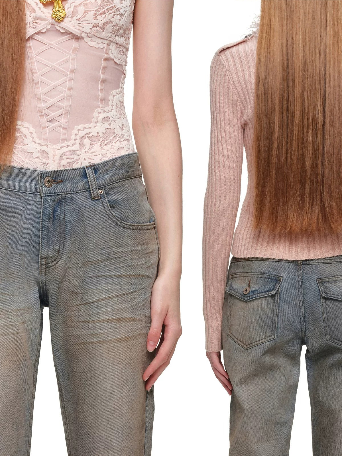 Vintage Gradient Mud Dyed Jeans