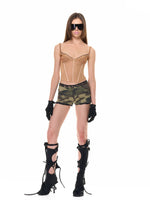 Camo Lace Layered Shorts