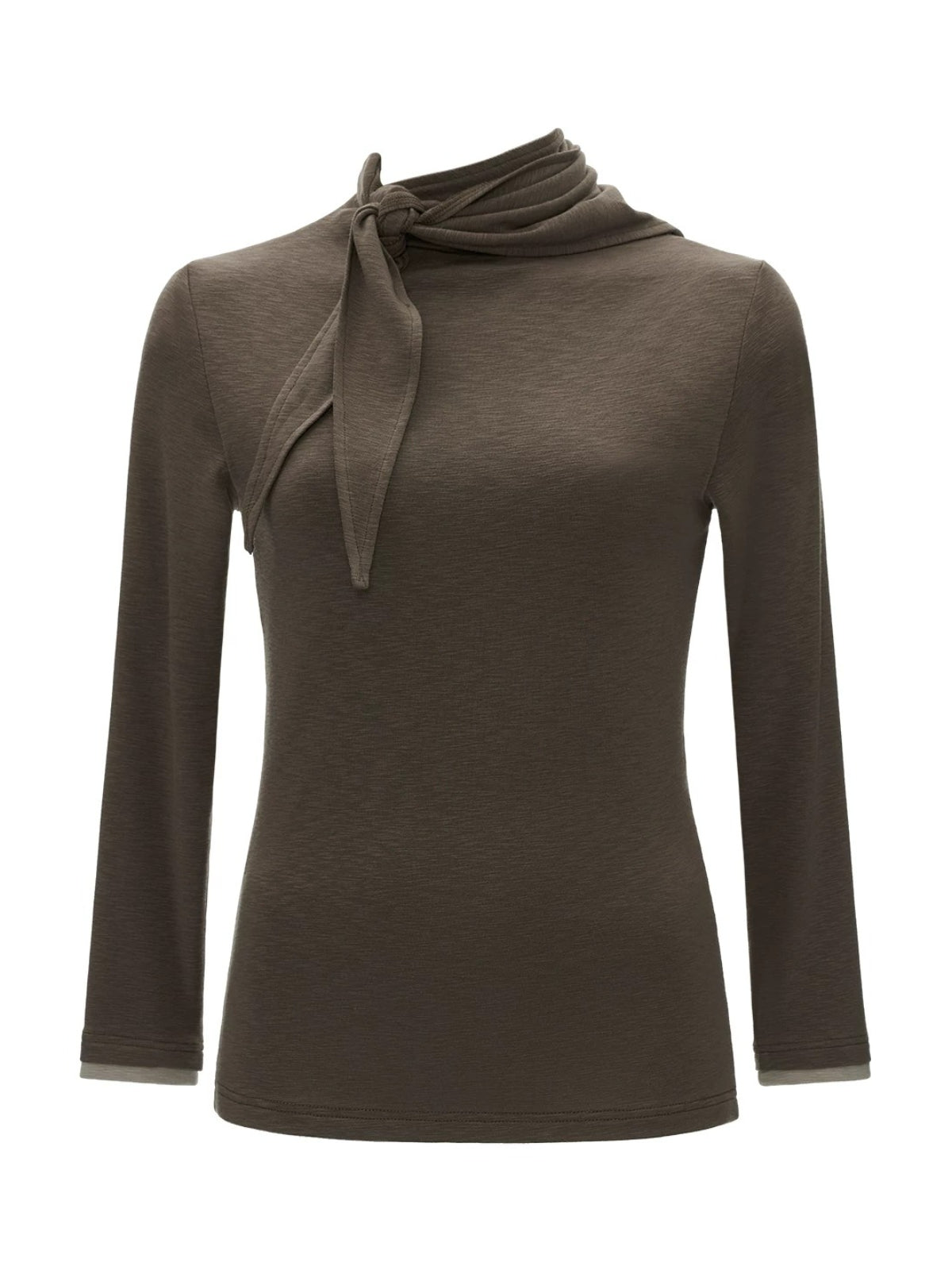 Soft Tie Neck Fitted Sleeve Top