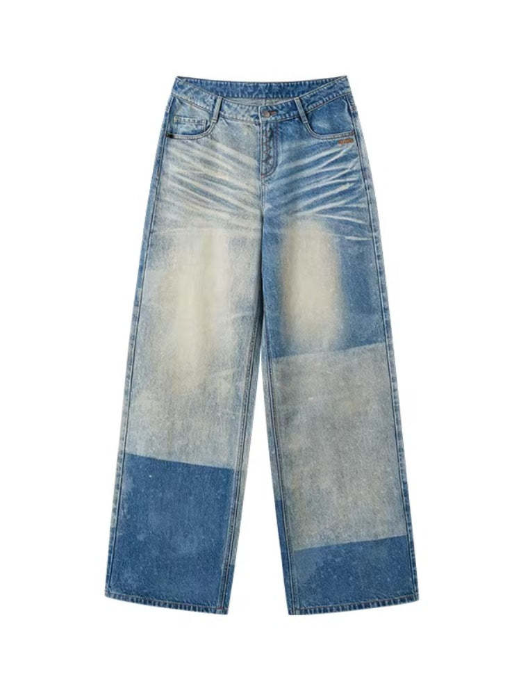 Equestrian Panel Wide-Leg Jeans