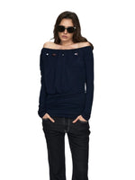Lyocell Ruched Pearl Tee