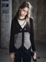 Hooded Layered Knit Top