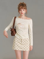 Puppy Print Lace Top