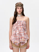 Plaid Shirt Slim Fit Strapless Top