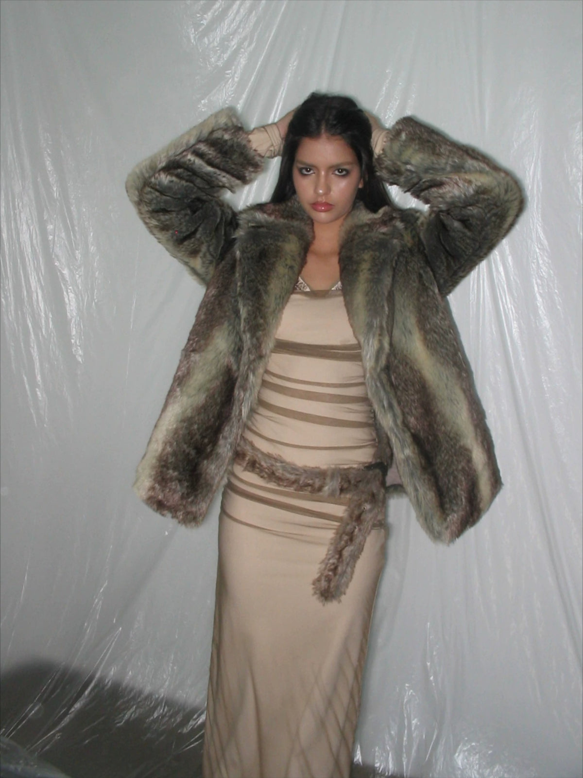 Gradient Faux Fur Belt